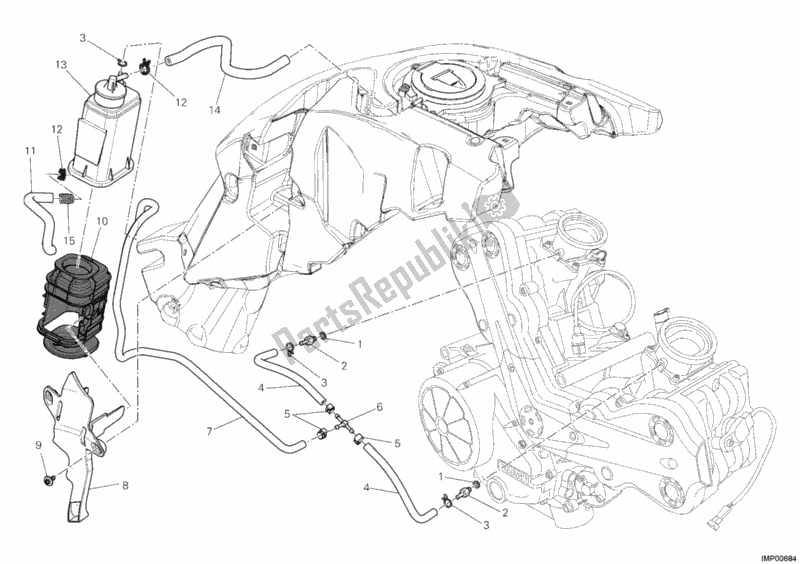 Tutte le parti per il Filtro Contenitore del Ducati Diavel Carbon FL 1200 2017